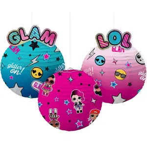 L.O.L. Surprise! "Together 4-Eva" Embellished Paper Lanterns, 9.5-Inch, 3-Pack