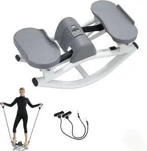 Rock Stepper, Side-to-Side Lateral Rocking Fitness Stepper, with Digital Monitor, Resistance Bands, Full Body Stepper, for Apartment, Living Room Workout
