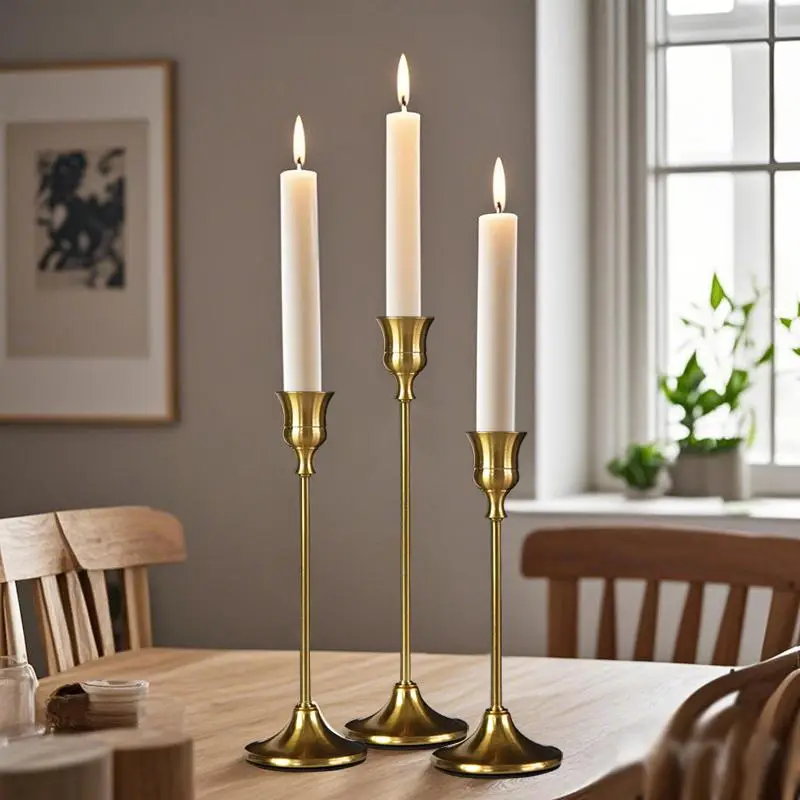 European Style Metal Candle Holders, 3 Counts/set Birthdays, Gatherings, Candlelight Dinner Decorations, Halloween