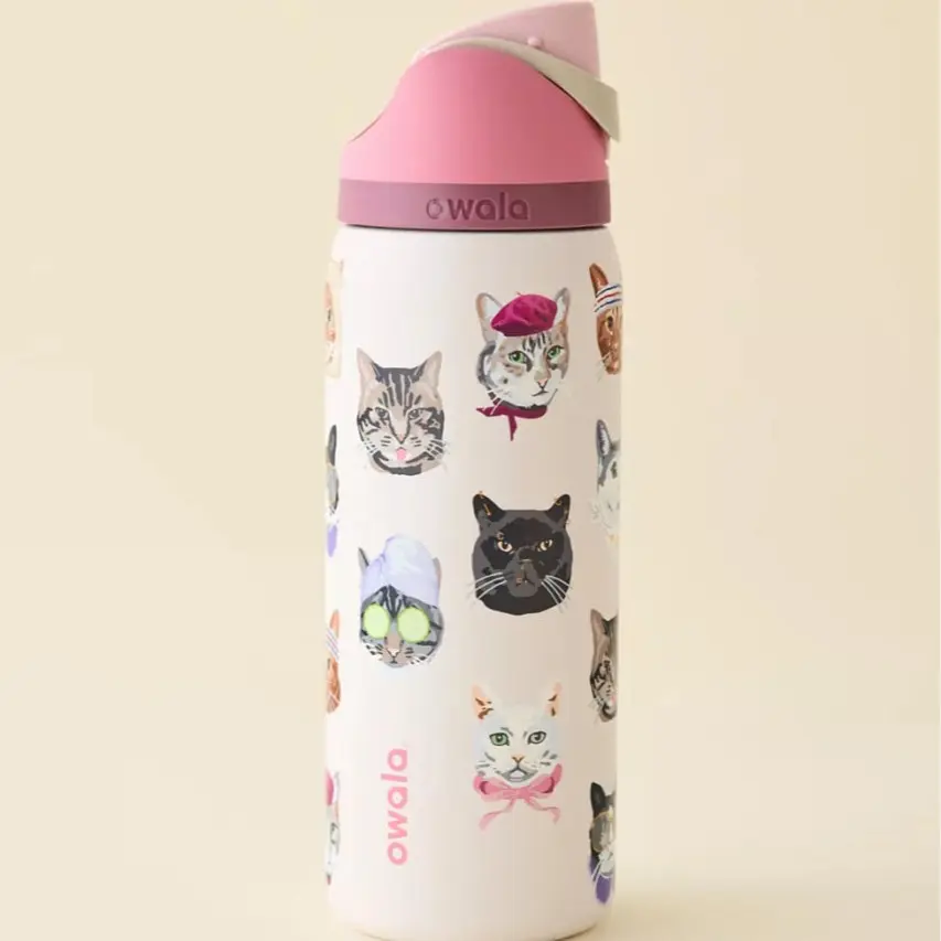 [Hot Deal] Owala Cat College 32oz Freesip Tumbler, 24-hour insulation, suitable for daily use, gift for her, special edition