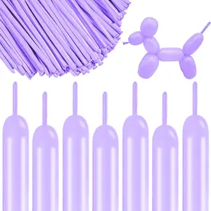 Solid Color Long Balloon, 100pcs/set Purple Balloon, Party Balloon for Birthday Wedding Decoration, Party Supplies, DIY Balloon Arch