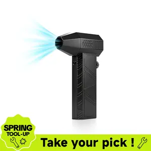 Powerful Turbo Fan, Mini Portable Jet Fan, Jet Fan 130,000 RPM High Speed Spinning, Type-C Rechargeable Clear Fan for Cars, Computers, Keyboards and Lenses Handheld Fan Bladeless Tower Fan