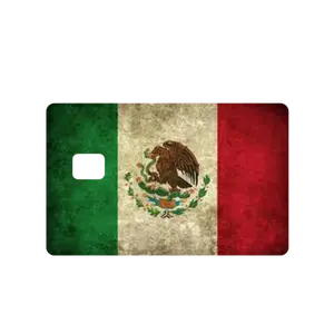 Custom Adhesive Stickers Rustic Mexico Flag Credit Card Sticker - High Quality, Waterproof, Stain Resistant