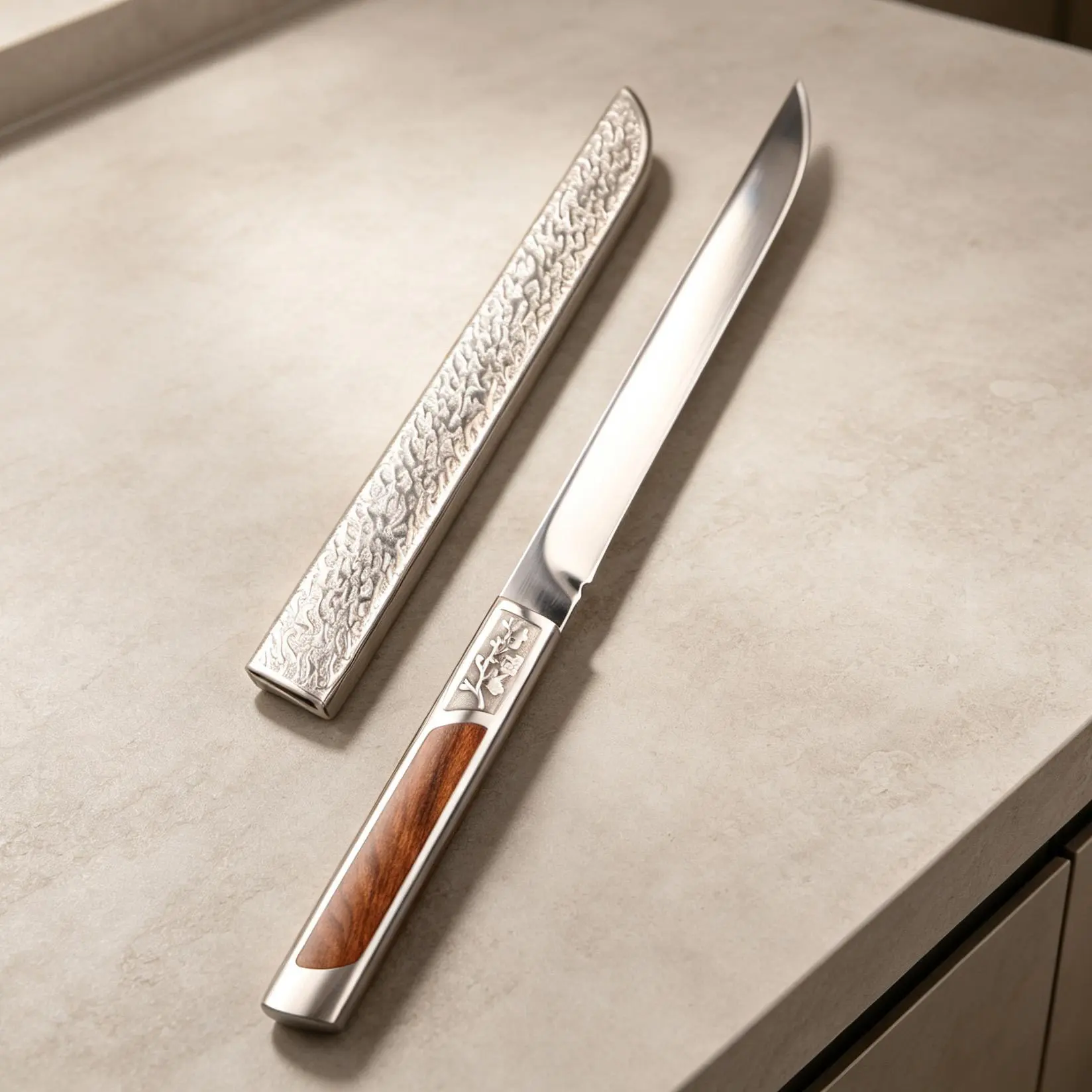 Stainless Steel Blade Kitchen Knife with Steel Scabbard, Ergo Handle for Camping Meal Prep, BBQ & Food Slicing (Camp Kitchen, Sports & Outdoor Gear Knives), Home Cooking, Bbq Prep