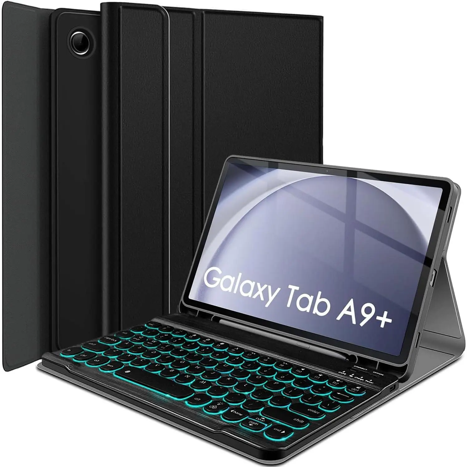 Backlit Keyboard Case for  Galaxy Tab A9 Plus 11 Inch 2023, 7 Colors Backlight Detachable  Keyboard Protective Cover Case for 11" Galaxy Tab A9+ Tablet (SM-X210/X216/X218)