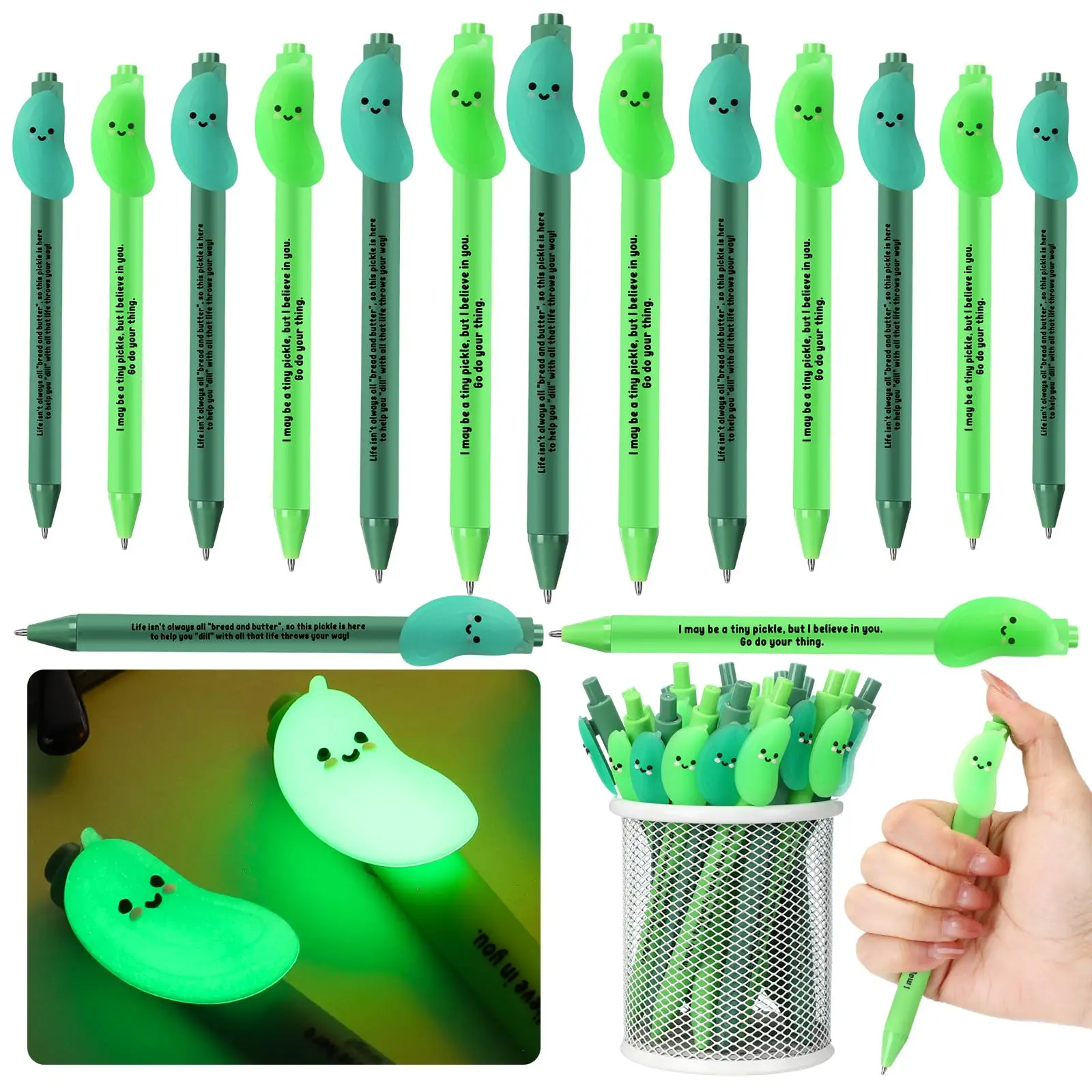 Luminous Pickle Pen Emotional Support Pickle Pen First Day of School Back to School Gift Employee Teacher Appreciation Gift Thank You Gift for Staff C