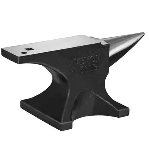 VEVOR Single Horn Anvil, 66Lbs Cast Steel Anvil, High Hardness Rugged Round Horn Anvil Blacksmith, with Round and Square Hole, Large Countertop and Stable Base, Metalsmith Tool for Bending and Shaping