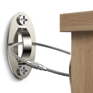 4 Packs Anti Tip Furniture Anchors for  Proofing, Furniture Wall Anchor Securing 500 lbs for Keep  Safety, Earthquake Resistant Straps for Dresser, Desk, Wardrobe