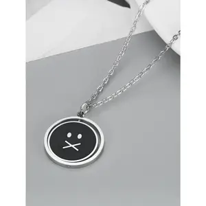 Ins-style X-mouth Smiley Face Necklace, Playful Vibe Versatile Clavicle Chain