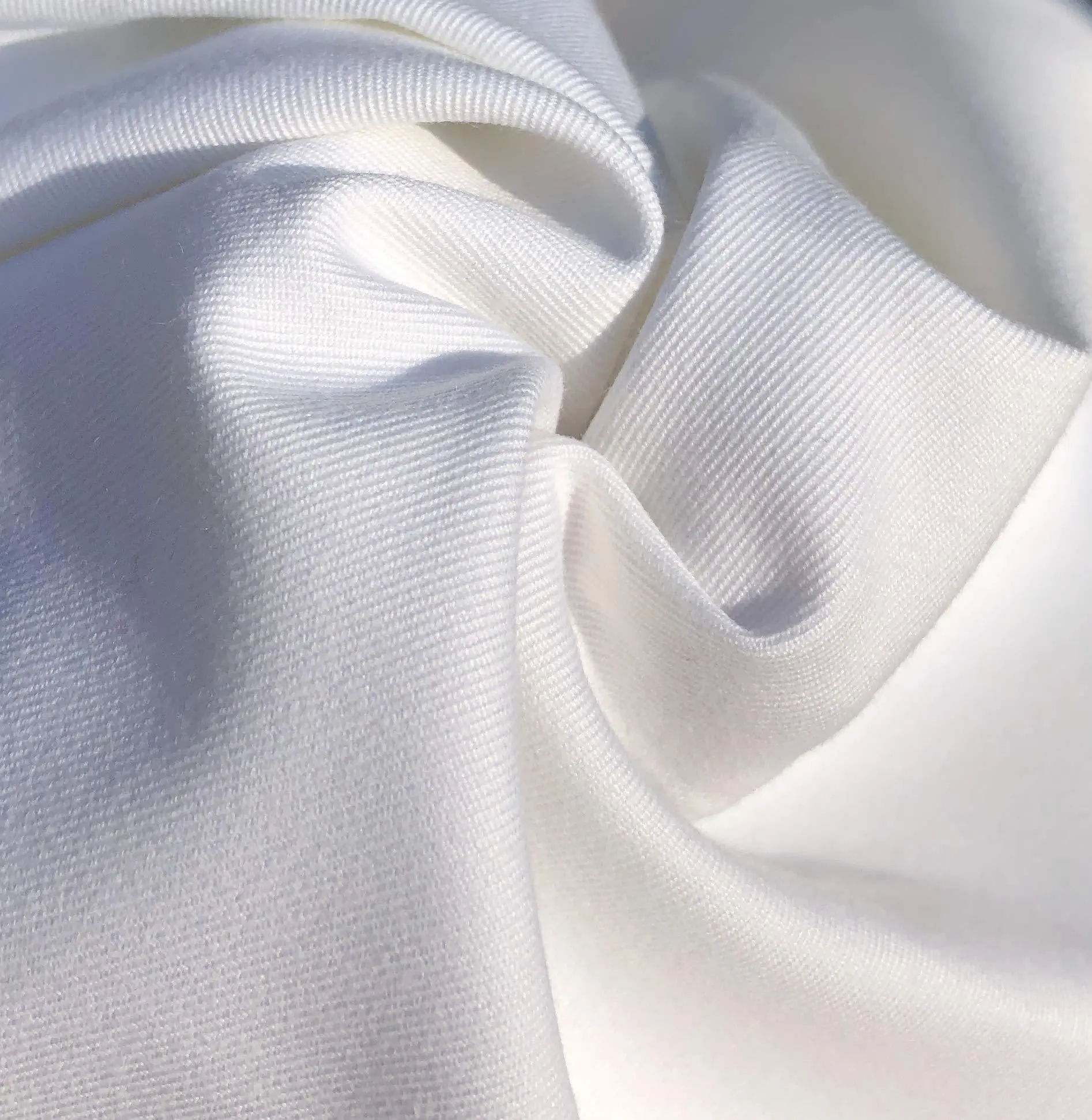60" 100% Pima Cotton Twill 6 OZ Tight Weave White Apparel Woven Fabric By the Yard 60" 100% Pima Cotton Twill 6 OZ Tight Weave White Apparel Woven Fabric By the Yard