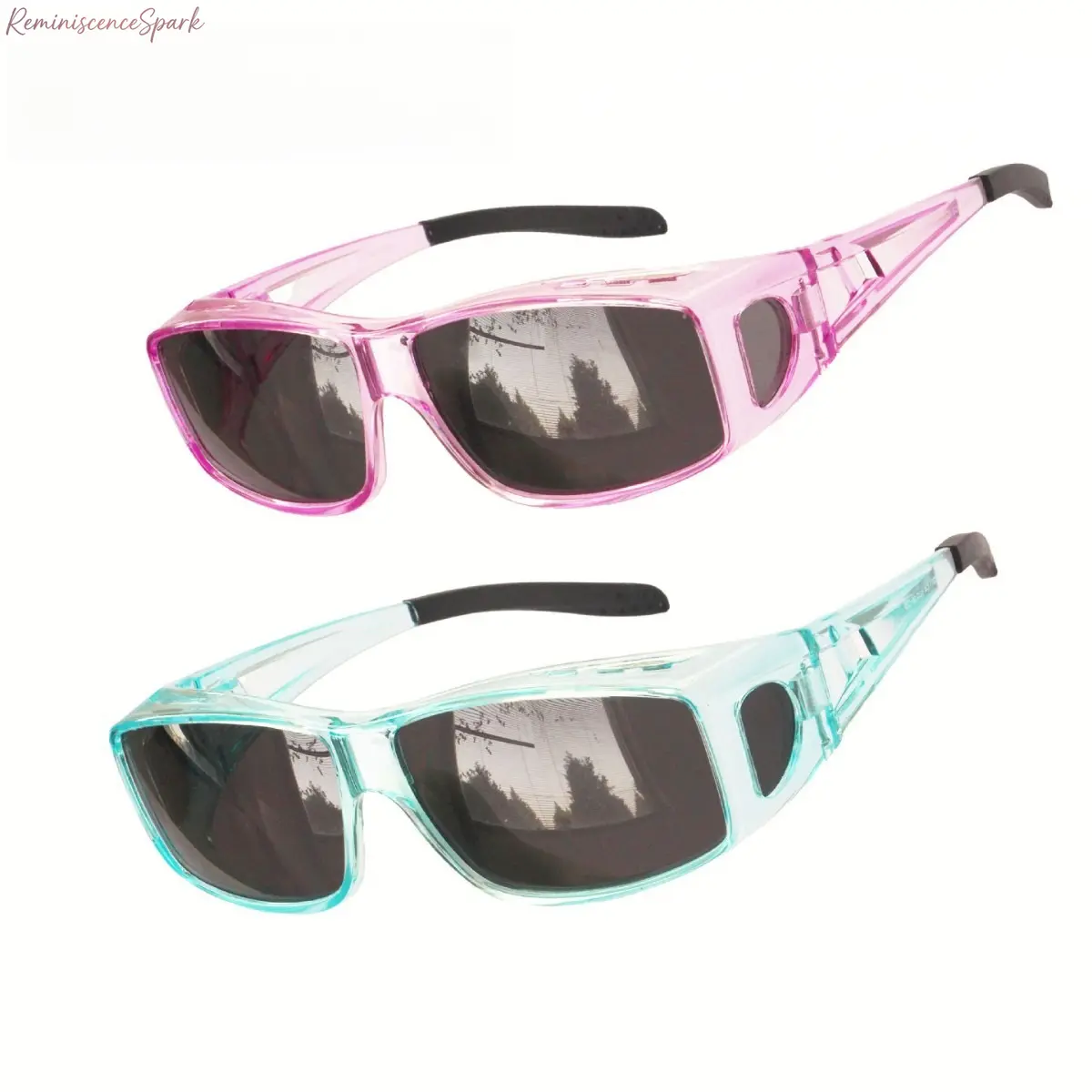 Polarized Sunglasses 2-Pack, Solid Black Gray Wrap Around Design with a Lightweight Plastic Frame for Adventurers, UV400 Anti-Glare Lenses