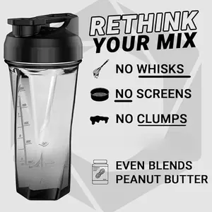 2.0 Vortex Blender Shaker Bottle Holds upto 28oz | No Blending Ball or Whisk | USA Made | Portable Pre Workout Whey Protein Drink Cup | Mixes Cocktails Smoothies Shakes | Top Rack Safe