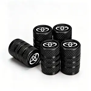 5-Pack Red Black Aluminum Alloy Tire Valve Stem Caps, TPMS Compatible Anti-Corrosion Airtight Covers, Heavy Duty Weatherproof Wheel Accessories for Toyota Camry Corolla RAV4 Highlander Tacoma Tundra 4Runner Sienna