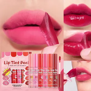 6-Piece Peel-Off Tinted Lip Gloss Set, Moisturizing & Hydrating Lip Balm, Waterproof Long-Lasting Color, Non-Fading Lipstick Kit