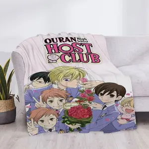 Ouran Highschool Host Club Anime Blanket Fluffy Soft Blankets & Throws Plaid Luxury Cover Throw Sofa Knee Microfiber Star H Cute