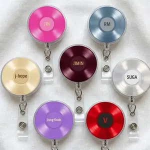 Arirang Tour Cities Badge Reel, Kpop ID Holder For Fan Girls, Cute Acrylic ID Tag Clip