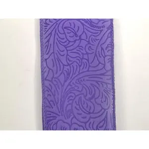 2.5"X10Y Lavender Flower Embossed Ribbon 984240-30