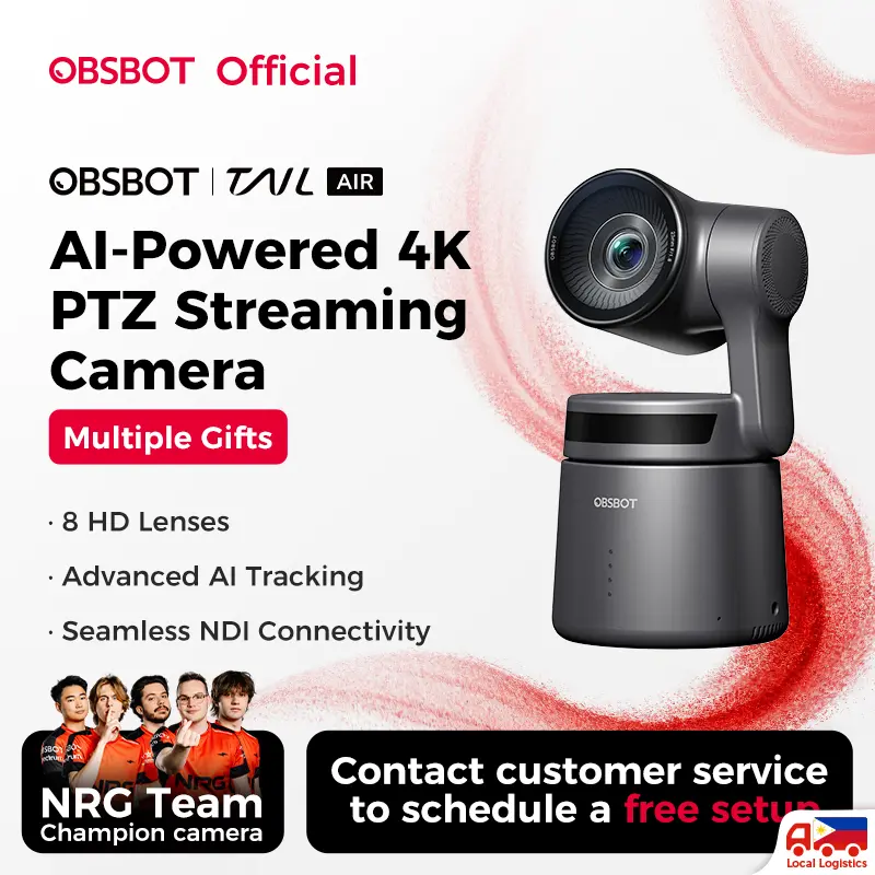 OBSBOT Tail Air - NDI Camera 4K, AI Tracking PTZ Camera