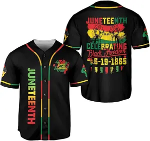 Juneteenth Baseball Jersey Shirt Flag Independence Day Freeish Since 1865 Black History Pride Month