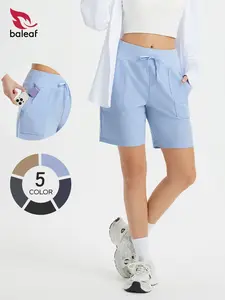 BALEAF Women's 7" Athletic Running Shorts Long Workout Tummy Control Shorts High Waisted Quick Dry 4 Zipper Pockets UPF50+