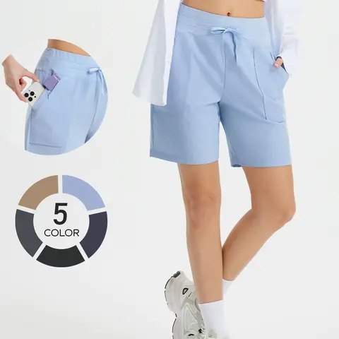 BALEAF Women's 7" High Waisted Athletic Shorts Quick Dry UPF 50+ Workout Shorts with 4 Zipper Pockets Comfortable Stretch Tummy Control Shorts for Running Hiking Walking Golf Travel Everyday Wear
