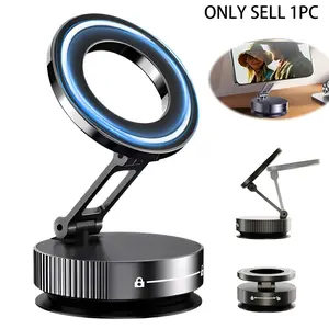 Magnetic Vacuum Car Phone Holder, 360° Rotatable And Foldable Phone Holder, Strong Suction Universal Phone Holder, Suitable For Instrument Panels, Tables, Bathrooms, Kitchens, And All Mobile Phones.