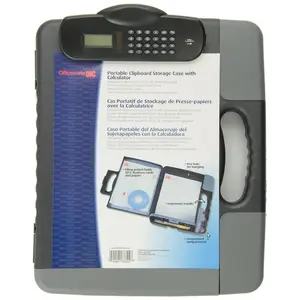 Officemateoic  Portable Clipboard Storage Case With Calculator, Charcoal