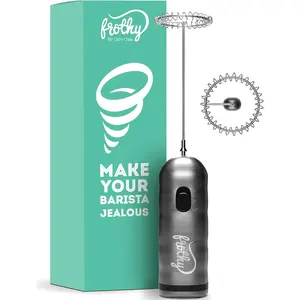 Café Casa Milk Frother for Coffee - 2 Speed Handheld, Battery Operated, Stainless Steel Drink Mixer & Mini Foam Maker - Electric Whisk for Coffee, Lattes, Hot Chocolate, and Shakes Cafe Casa nespresso machine