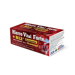 Hierro Vital Fuerte + B12 Antianemic Vitamnized Dietary Supplement Elixir 24 x 0.5 fl oz 315 mL