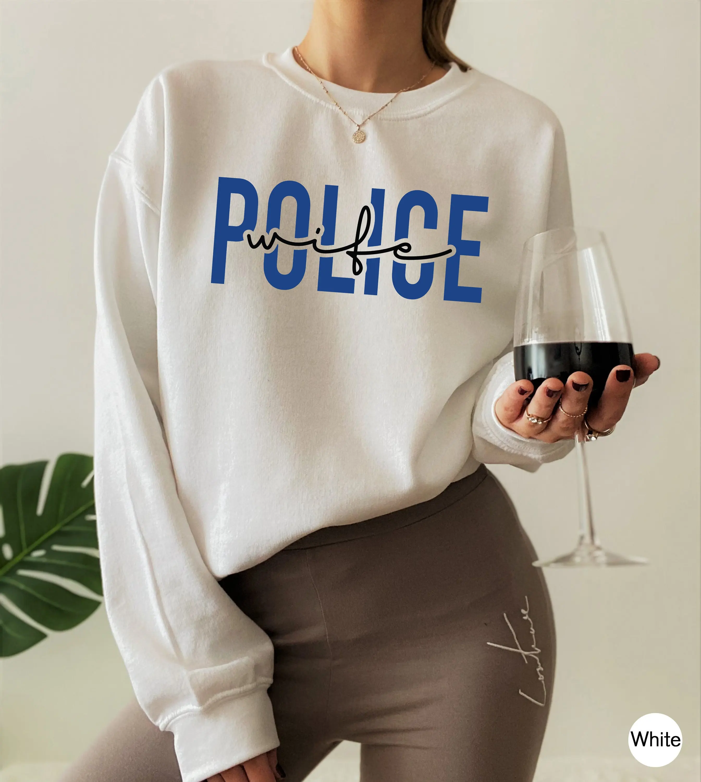 Trendy Police Wife Sweatshirt, Police Girlfriend Shirt, Women's Cop Wife Shirt, Thin Blue Line Hoodie, Anniversary Gifts For Wife
