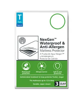 NexGen Waterproof Anti-Allergen Zippered Mattress Protector - Twin Size