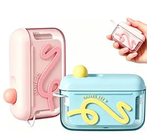Automatic Pop-up Portable Floss Dispenser with 10 Pieces of Dental Floss, Refillable, Travel Floss Picks Case for Home, Restaurant, and On-the-Go Oral Care
