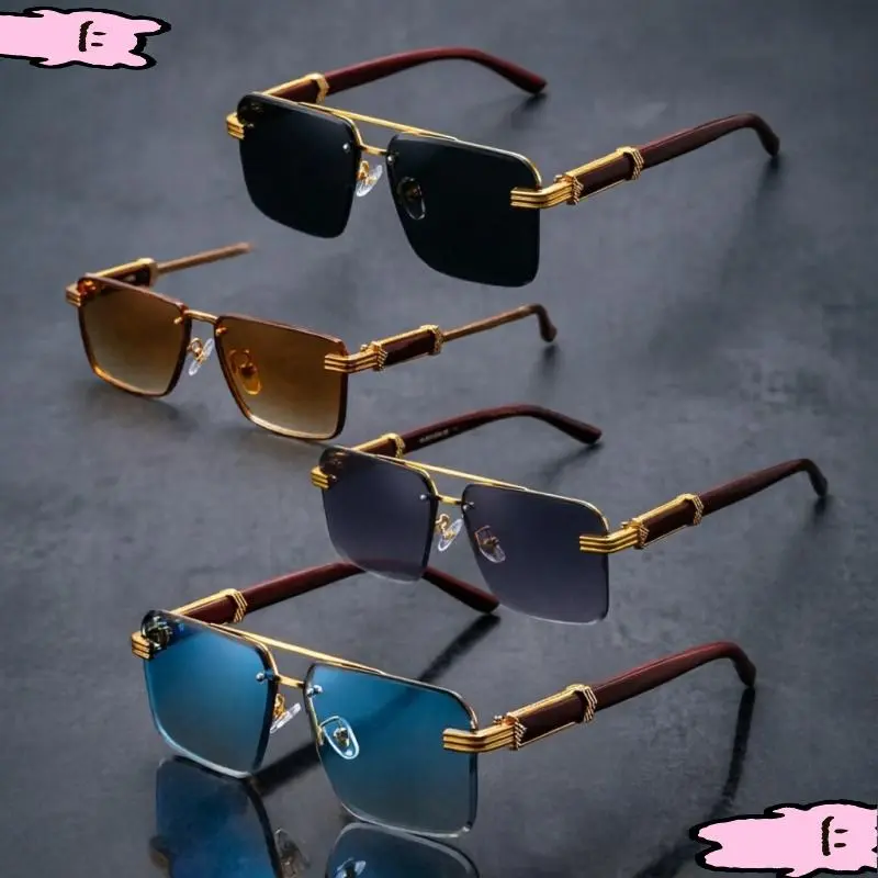 4-Piece Trendy Vintage Sunglasses For Unisex, Retro Square Oversized Eyewear With Double Bridge Design, Lightweight Fashion Shades For Party And Daily Casual Wear And Street Style Outfits