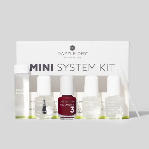 Dazzle Dry Professional 4-Step Mini Kit | 5-Piece Quick Dry Nail Polish Set | Long-Wear, Chip-Resistant & Anti-Peeling Formula | High-Performance, Gel-Like Shine | 5-Minute Dry, No UV Lamp | At-Home Manicure & Pedicure Kit