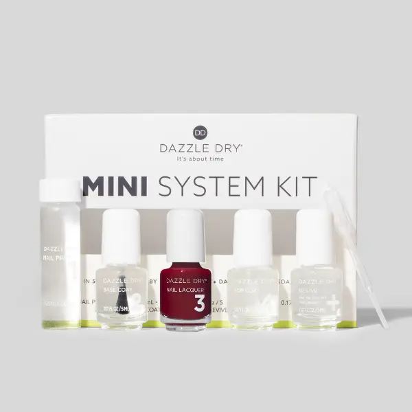 Dazzle Dry Professional 4-Step Mini Kit | 5-Piece Quick Dry Nail Polish Set | Long-Wear, Chip-Resistant & Anti-Peeling Formula | High-Performance, Gel-Like Shine | 5-Minute Dry, No UV Lamp | At-Home Manicure & Pedicure Kit