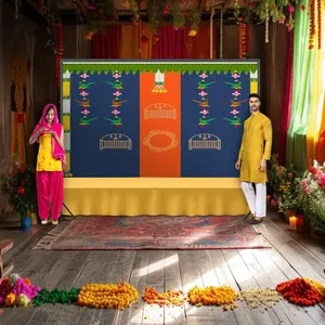 Elegant Indian Baby Shower Backdrop | Festive 5x8 ft Cloth Banner for Photoshoots, Parties, and Home Decor | Cherished Celebration Decor 🎉