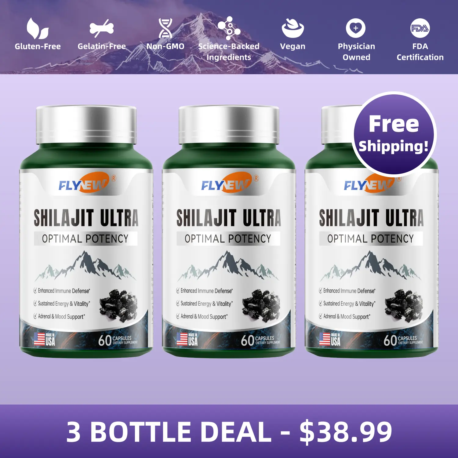 Pack of 3 (180 capsules)