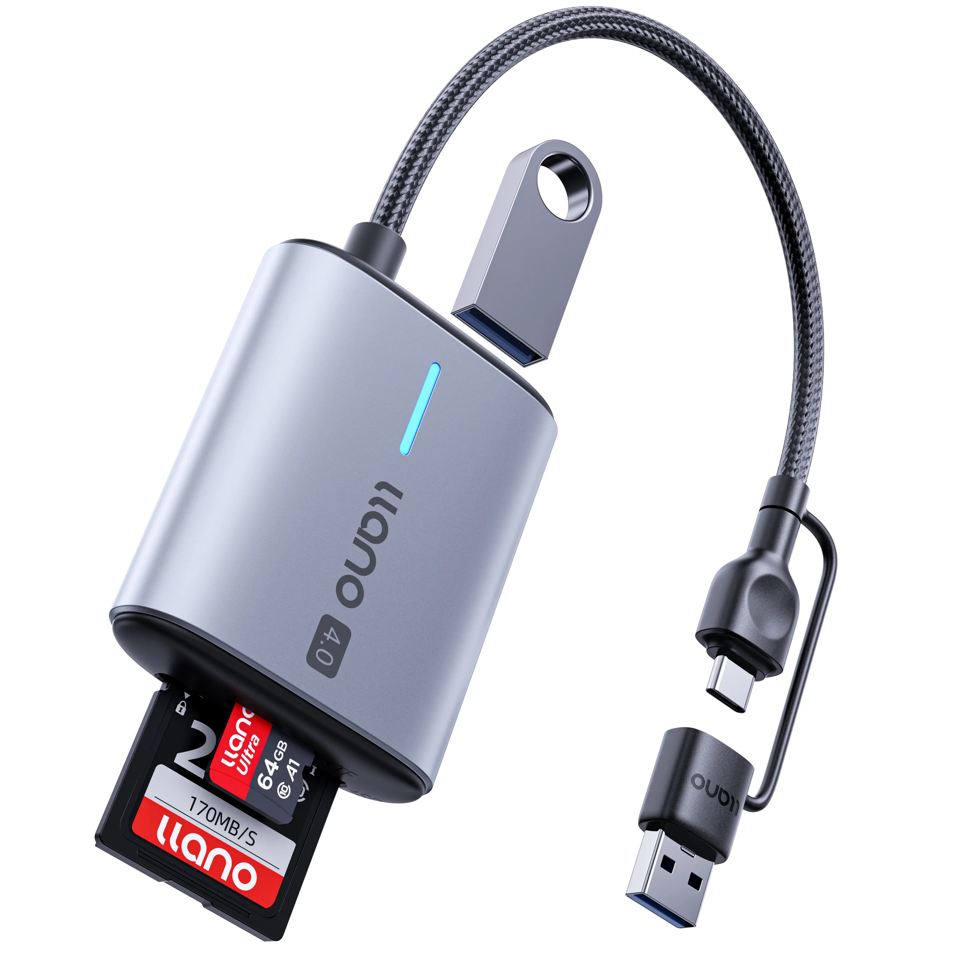 llano 3 in 1 SD/TF/USB Card Reader, High-Speed 312MB/s with Dual USB A&C | USB 3.2 Gen 1 Plug&Play 5Gbps Photographers Micro SD Card Reader for MicroSD, SDHC, iPhone 17/16/15, Mac OS, iPad, Android