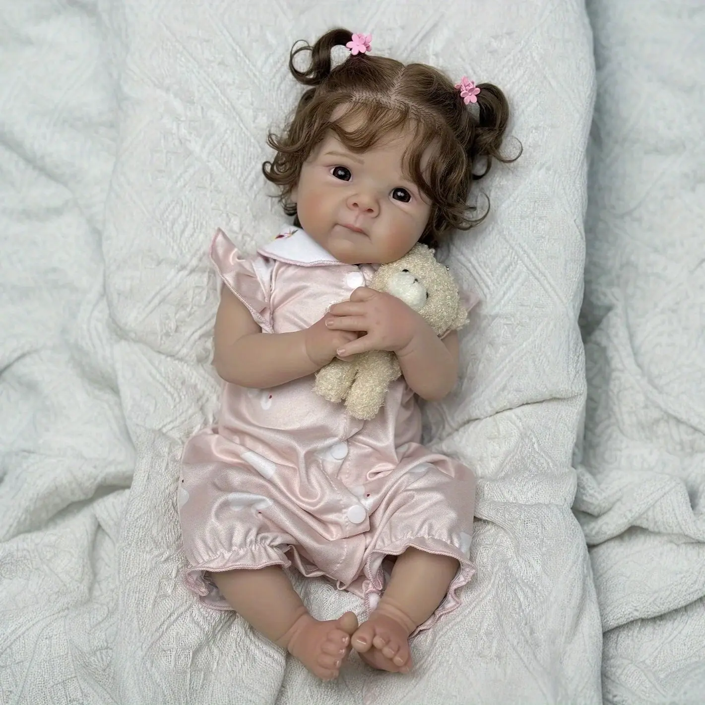 GUESSBELLY 48 CM Vinly Limbs Cloth Body Cute Reborn Baby Doll Toy For Girl Lifelike Kid Fashion Birthday Gift Collectable Gift Dolls