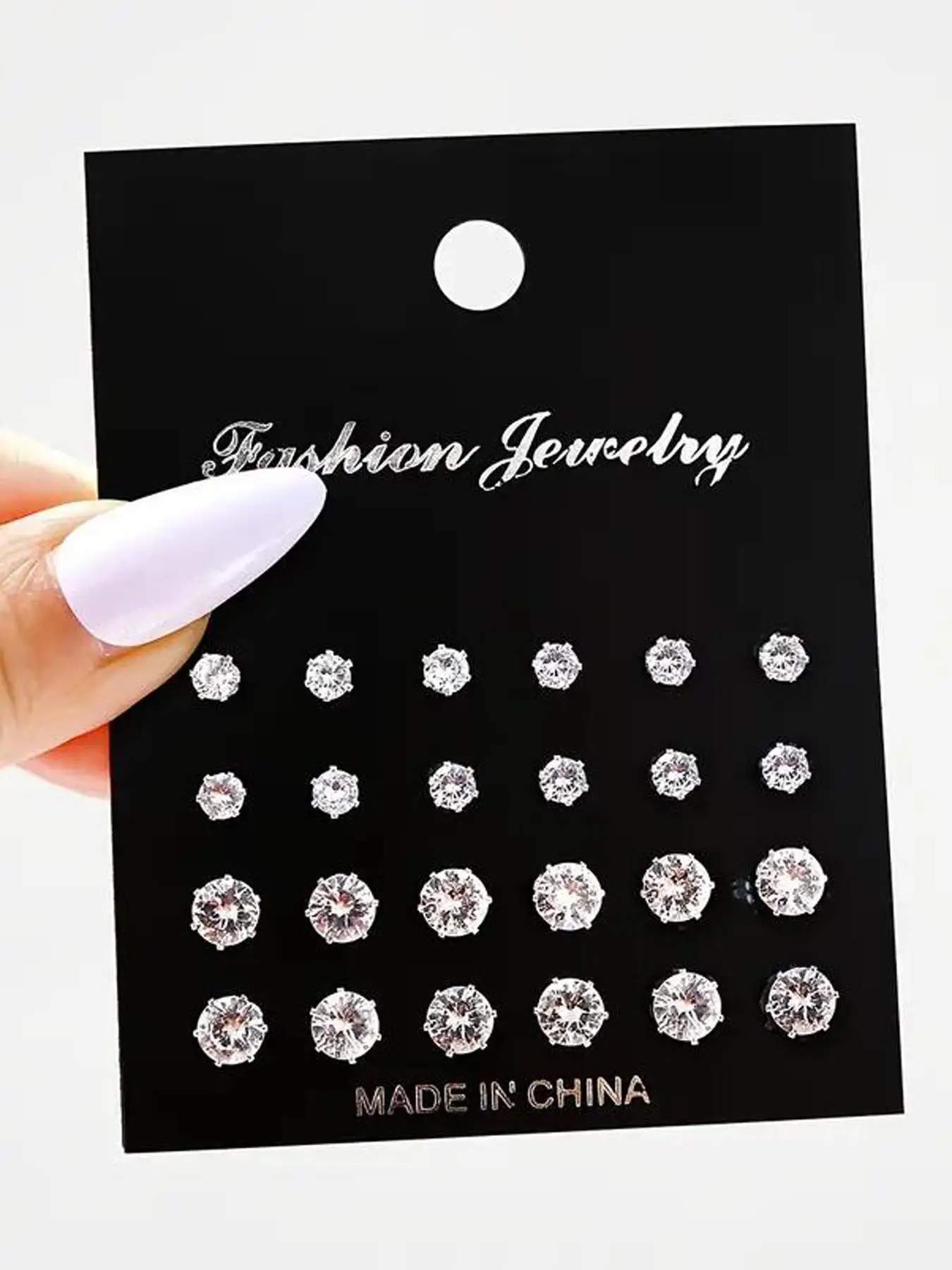 12 Pairs Mixed Size Rhinestone Stud Earrings for Women and Men, Fashion Sparkly Shiny Earrings Set As Gift for Her & Him, Ear Piercing Jewelry, Cute A