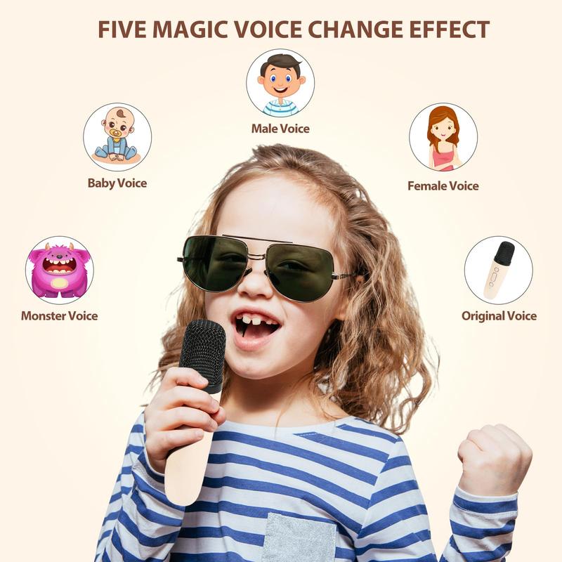 Product Introduction of Mini karaoke machine with microphone sound system, portable karaoke machine with 2 wireless microphones, birthday gifts for girls and children aged 4-12, family gatherings,TikTokShopBacktoSchool 7
