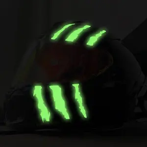 Monster Claw Marks Motorcycle Luminous Sticker, Glow in The Dark Waterproof Sticker, Suitable for Car Lights, Motorcycle Front Fairings, Racing Helmets