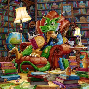 The Literate Dragon Diamond Painting Kit