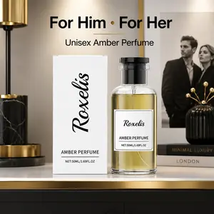 Roxelis Amber Eau de Toilette for Men and Women 50ml/1.69 oz - A rich, warm, and charming woody resin fragrance, this all-day luxury perfume for both men and women boasts a long-lasting scent, perfect for dating, daily life, parties, and as a gift