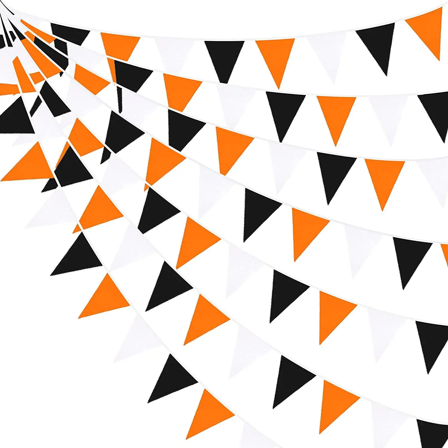 32Ft Orange Black White Graduation Banner 2025 Halloween Pennant Flag Garland for Thanksgiving Wedding Birthday