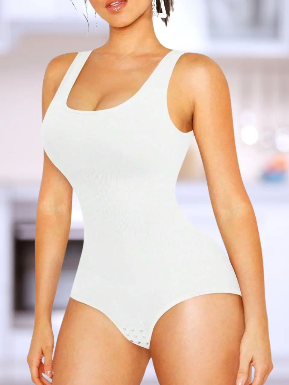 Women’s Faja Shapewear Bodysuit – Seamless Round Neck Waist & Abdomen Shaping Top For All Seasons