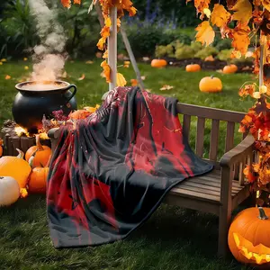 1 piece Overwatch character "Hanzo" battle image_5915_5676 themed flannel blanket - Super soft fluffy flannel sofa blanket, suitable for beds and sofas, all-season use, modern design, digital printing, 100% polyester material, machine washable