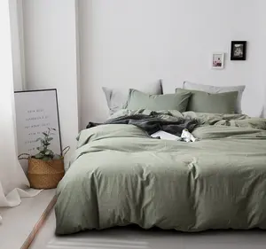 NTBAY Washed Cotton Duvet Cover Sets, Mothers Day Gift, Breathable Comforter Cover Sets