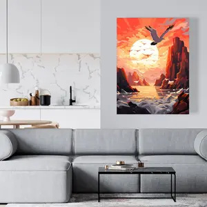 212 MAIN Isles of Omen - Red 36x48 in. Minimalist Photo Art Print Artwork, Home Decor Wall Accent, Thoughtful Gift for Home Supplies