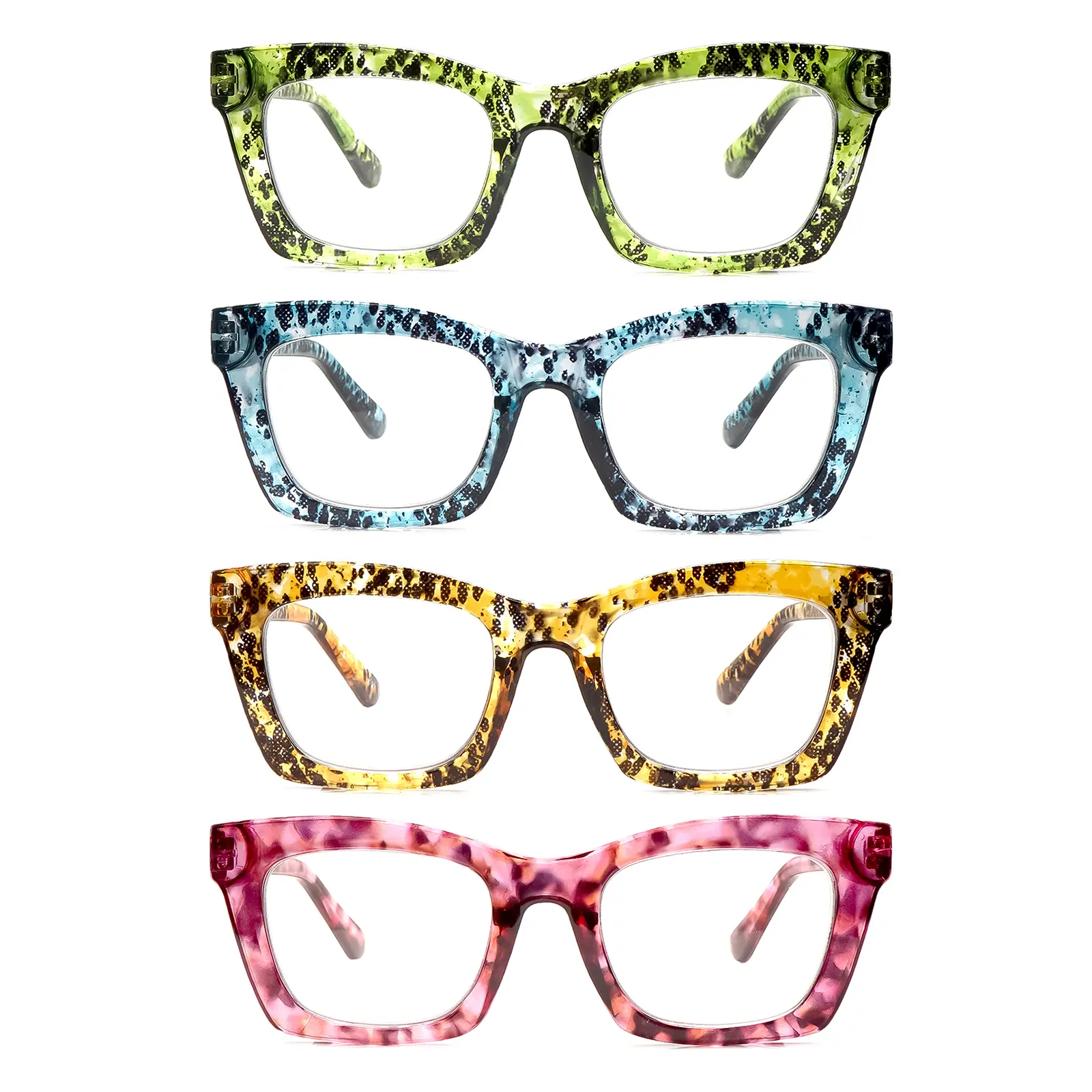 Oprah Style Readers for Women - Stylis Style Reading Glasses with Blue Light Blocking and Spring Hinge Square Computer Readers